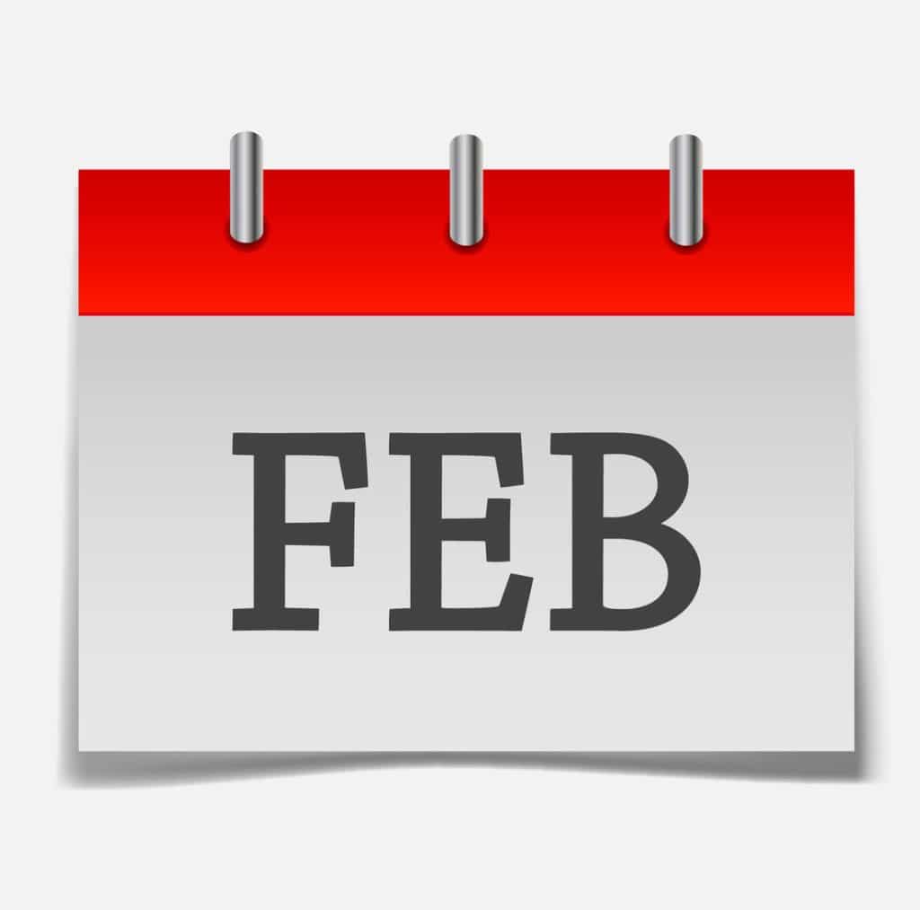 February calendar page illustration