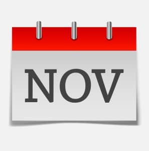 November calendar page illustration