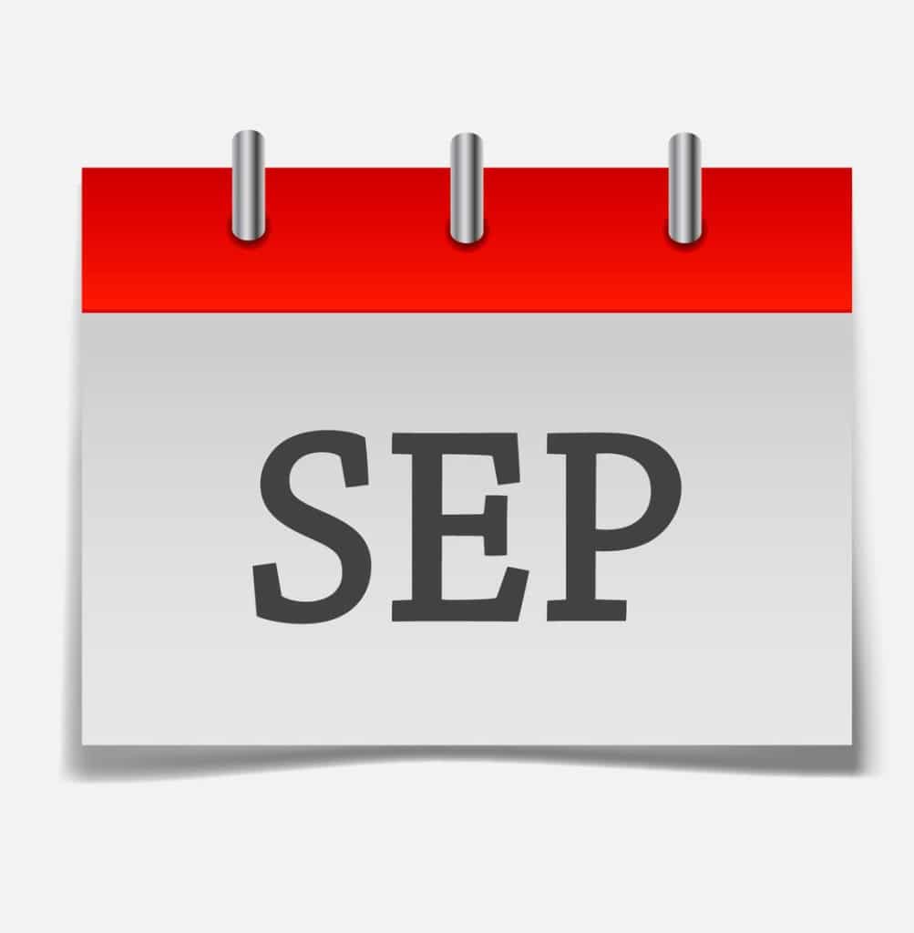 Calendar displaying September abbreviation